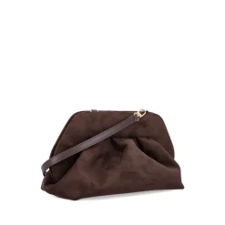 DAMES THEMOIRè Clutches^e Gebogen Clutch met Gerimpelde Details