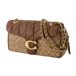 DAMES Coach e leren schoudertas met ketting