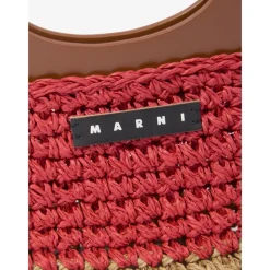 Marni e Raffia en Imitatie Leren Crossbody Tas