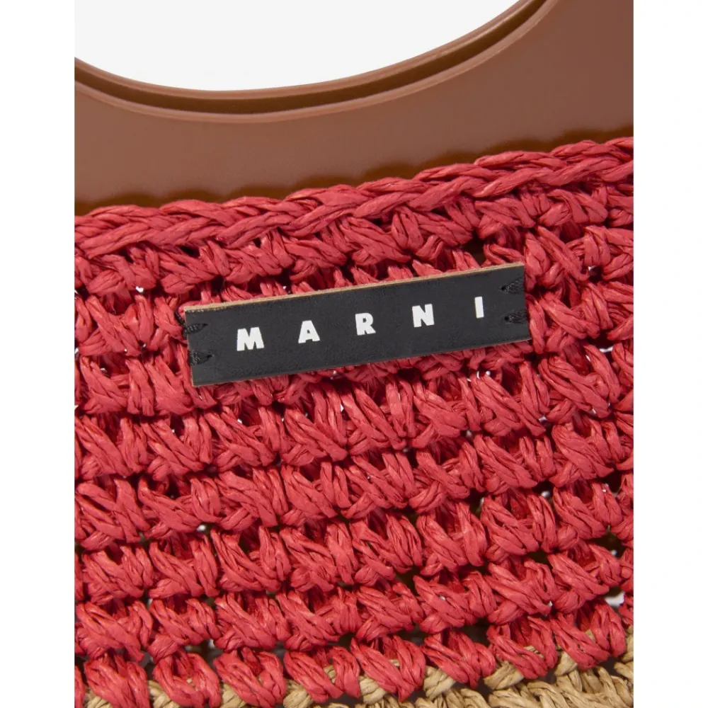 Marni e Raffia en Imitatie Leren Crossbody Tas