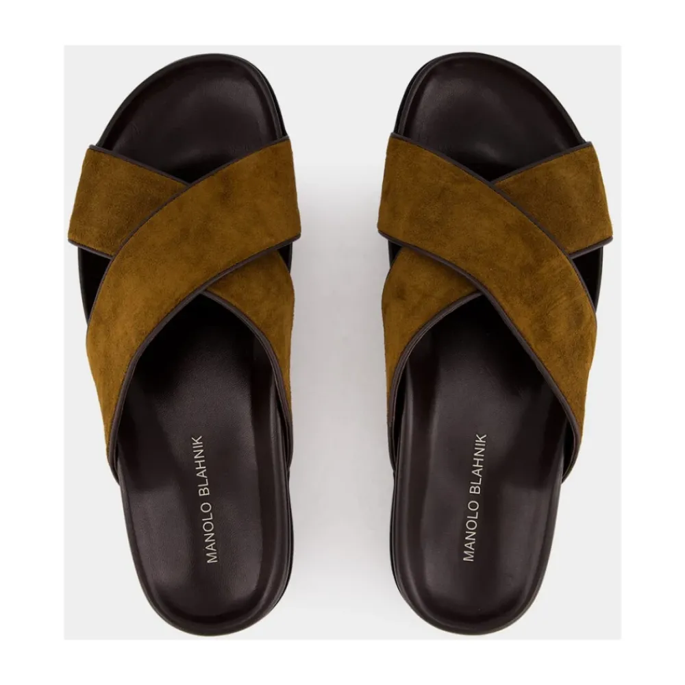 Heren Manolo Blahnik e Suède Chiltern Sandalen