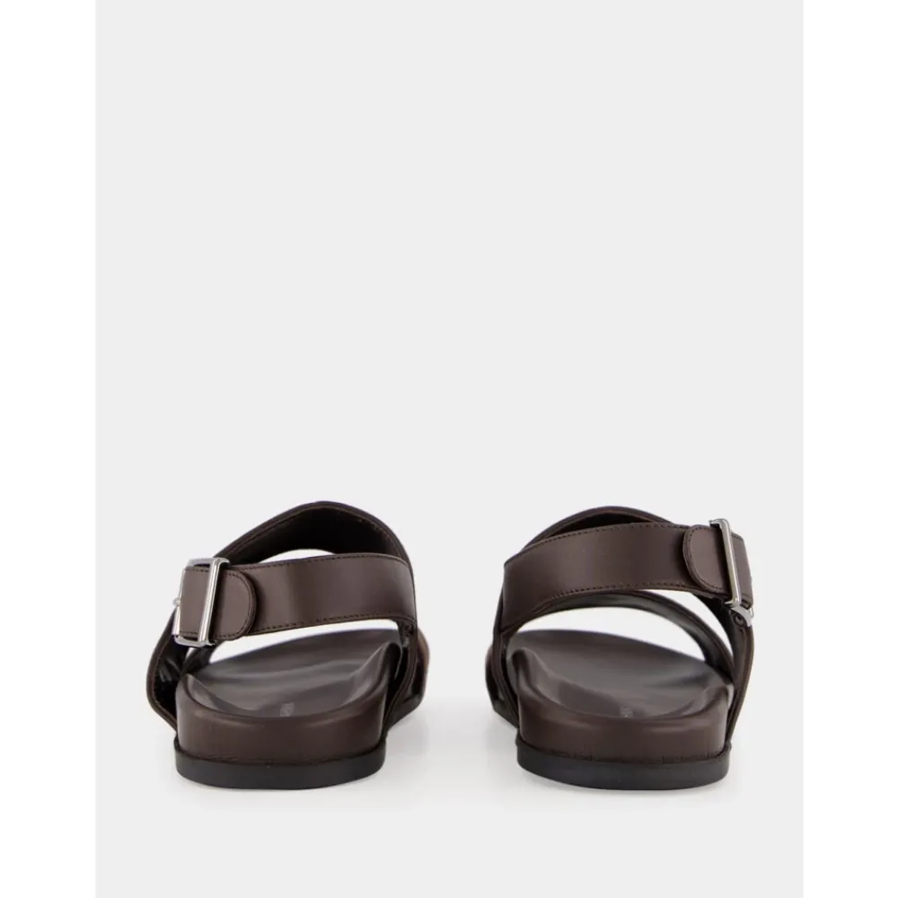 Heren Manolo Blahnik e Suède Fussbett Sandalen