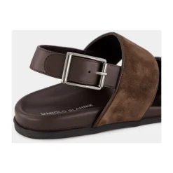 Heren Manolo Blahnik e Suède Fussbett Sandalen