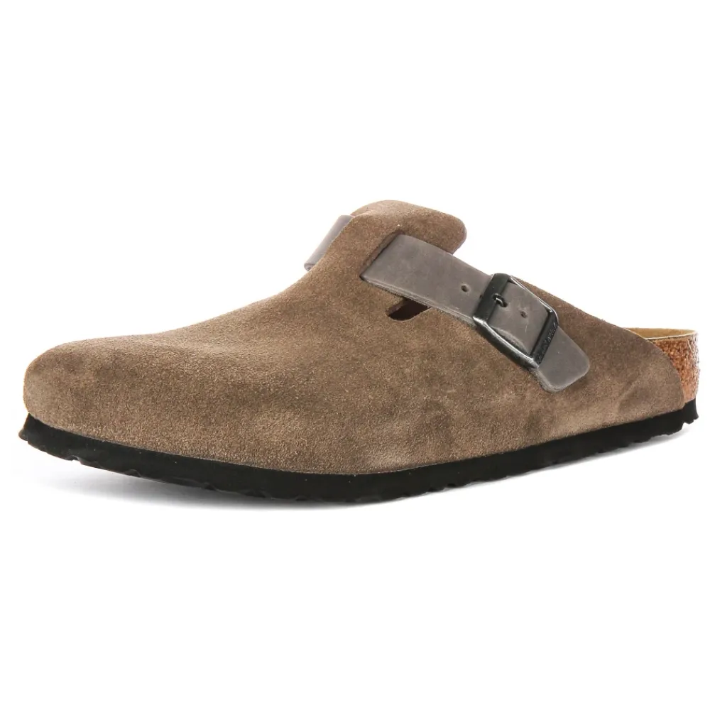 Heren Birkenstock Bruine Suède Klompen