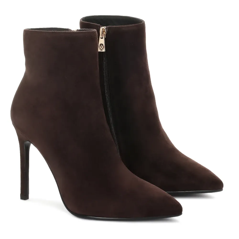 DAMES Kazar Enkellaarsjes|Laarzen^e suède laarzen met een slanke hak