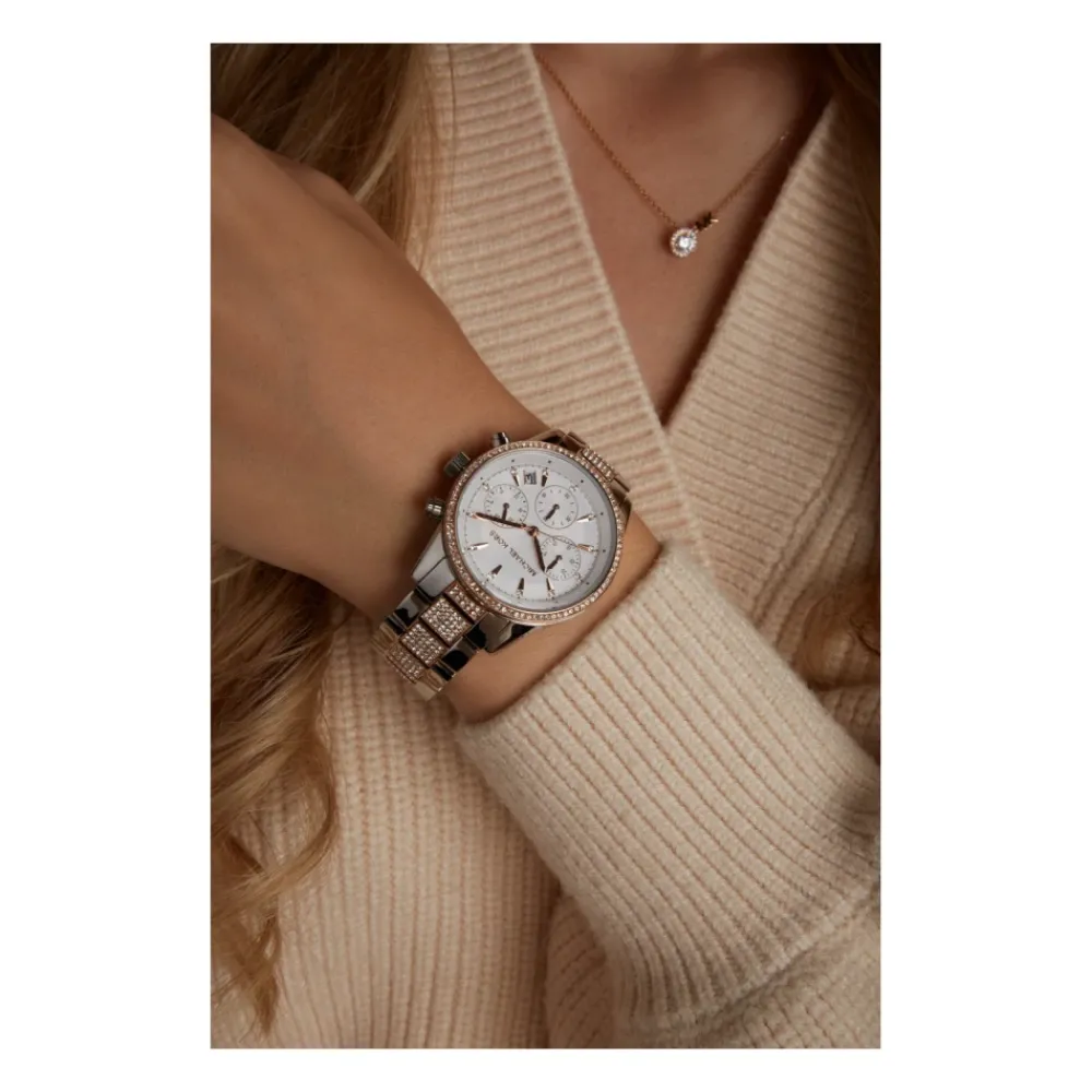 DAMES Michael Kors Bryant Pavé Two-Tone Horloge