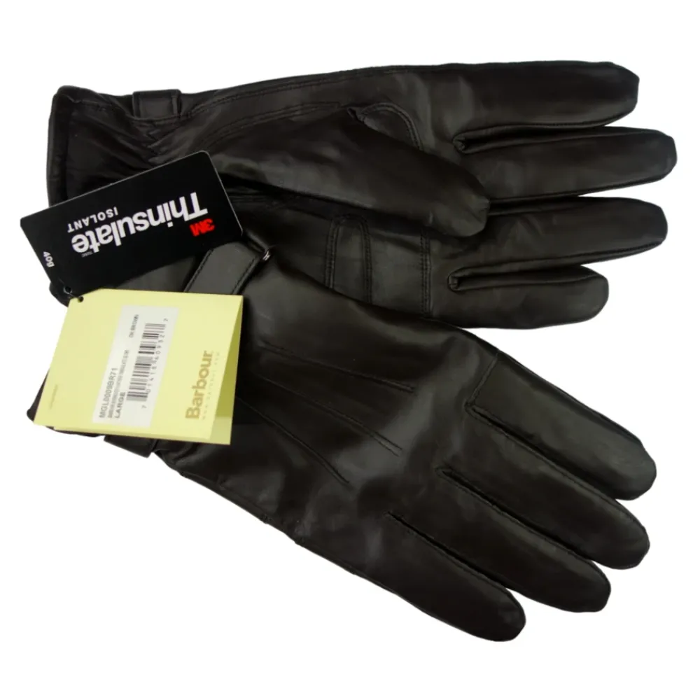 Heren Barbour Burnished Leather Thinsulate Handschoenen