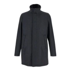 Heren Herno Jassen^Carcoat van Easy Wool en Light Faux Fur