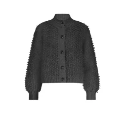 DAMES Summum Woman Truien & Vesten^Cardigan Loop Steek Gebreid Vest Antraciet