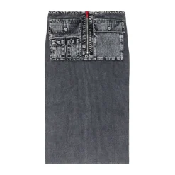 DAMES Diesel Rokken^Cargo Kokerrok met Denim Panelen