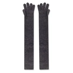 DAMES Max Mara Cashmere Grijze Handschoenen met Stikseldetails
