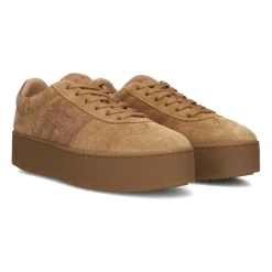 DAMES Hogan Casual Camel Suède Veterschoenen