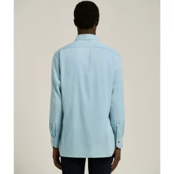 Heren Kiton Casual Denim Overhemd met gespreide kraag