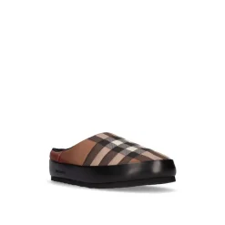 Heren Burberry Pantoffels^Check Logo Slip-On Loafers