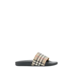 Heren Burberry Check Pattern Slides
