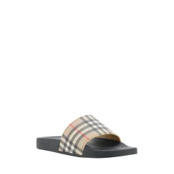 Heren Burberry Check Pattern Slides