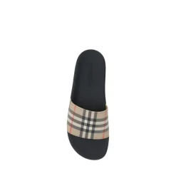 Heren Burberry Check Pattern Slides