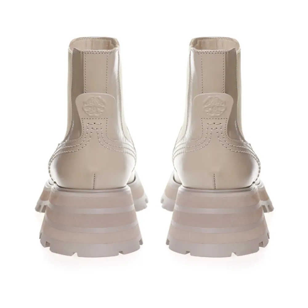 DAMES Alexander McQueen Chelseaboots^Chelsea Geborsteld Leren Enkellaarzen