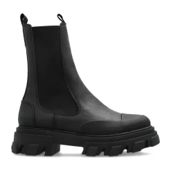 DAMES Ganni Chelseaboots^Chelsea Mid Leren Laarzen