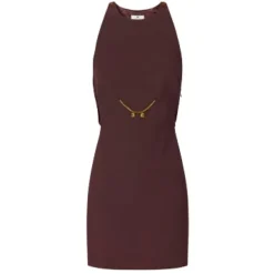 DAMES Elisabetta Franchi Jurken^Chique Crepe Jurk met Charms