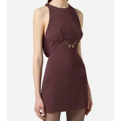 DAMES Elisabetta Franchi Jurken^Chique Crepe Jurk met Charms