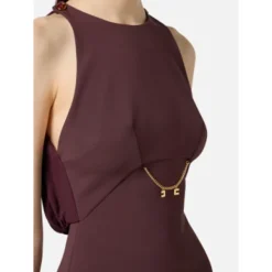 DAMES Elisabetta Franchi Jurken^Chique Crepe Jurk met Charms