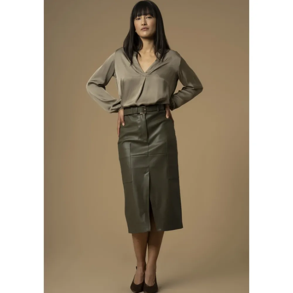 DAMES Kocca Rokken^Chique leren look potloodrok