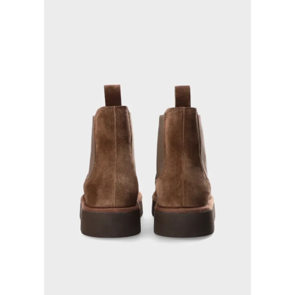 DAMES Copenhagen Studios Chelseaboots^Chocolade Leren Laarzen met Zachte Voering