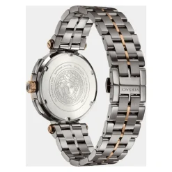Heren Versace Horloges^Chronograph Staal Armband Grijs Brons Horloge