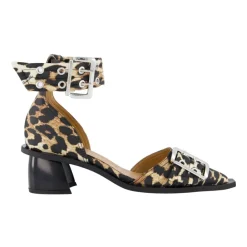 DAMES Ganni Chunky Buckle Open Cut Sandalen