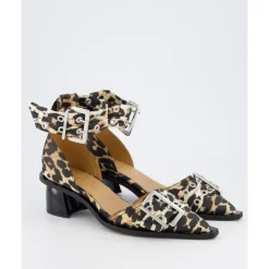 DAMES Ganni Chunky Buckle Open Cut Sandalen