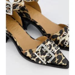 DAMES Ganni Chunky Buckle Open Cut Sandalen