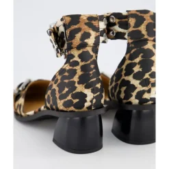 DAMES Ganni Chunky Buckle Open Cut Sandalen