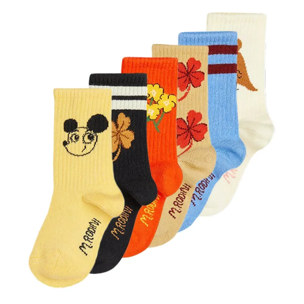 Mini Rodini Ondergoed & Sokken^Clover 6-Pack Sokken