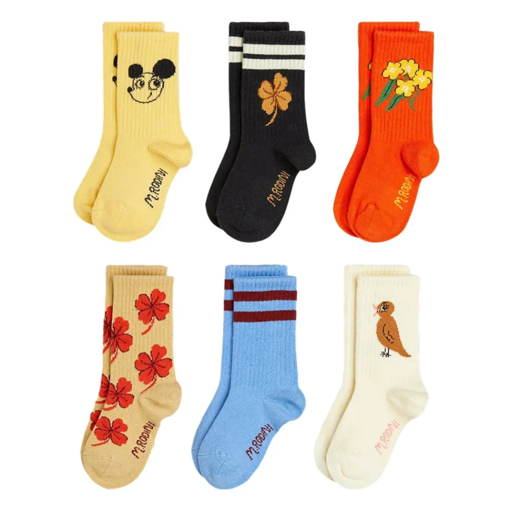 Mini Rodini Ondergoed & Sokken^Clover 6-Pack Sokken