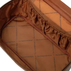 DAMES The Chesterfield Brand Toilettassen^Cognac Leren Toilettas met Spiegel