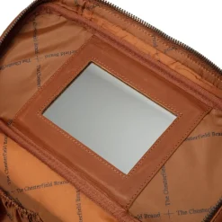 DAMES The Chesterfield Brand Toilettassen^Cognac Leren Toilettas met Spiegel