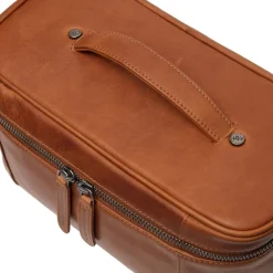 DAMES The Chesterfield Brand Toilettassen^Cognac Leren Toilettas met Spiegel