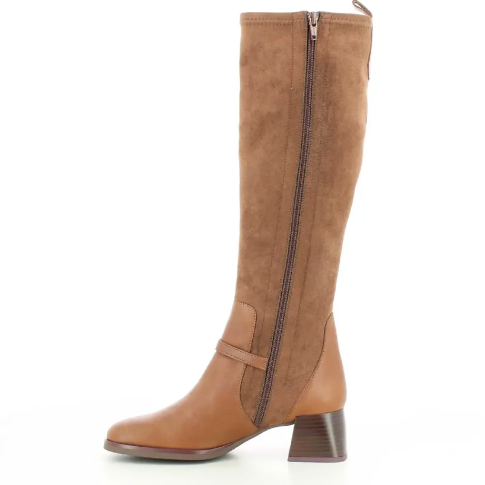 DAMES Hispanitas Enkellaarsjes^Cognac Milan Damesschoenen