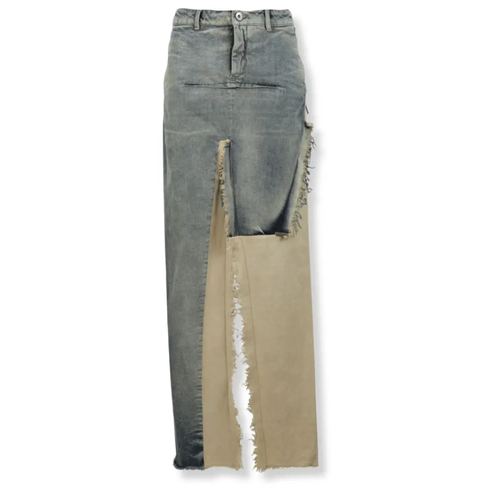 DAMES Rick Owens Rokken^Concordians Denim Sliced Rok