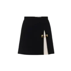 DAMES Elisabetta Franchi Rokken^Contrast Geplooide Korte Rok met Manchetknopen