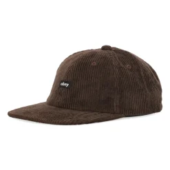 Heren Obey Cord Label 6 Panel Strapback