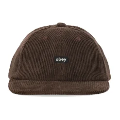 Heren Obey Cord Label 6 Panel Strapback
