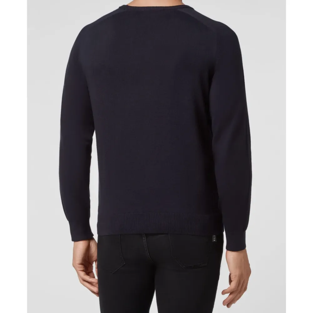 Heren Philipp Plein Truien & Vesten^Cotton Pullover Ronde Hals LS