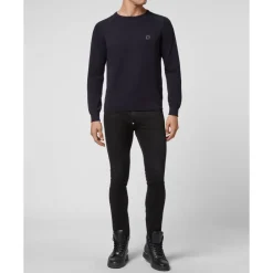 Heren Philipp Plein Truien & Vesten^Cotton Pullover Ronde Hals LS