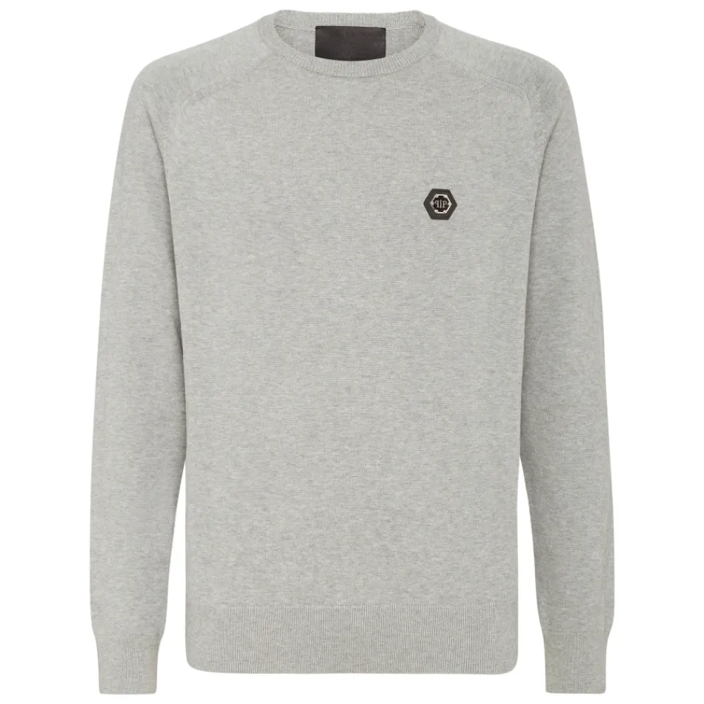 Heren Philipp Plein Truien & Vesten^Cotton Pullover Round Neck LS