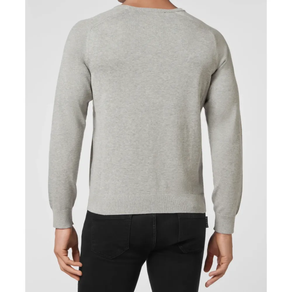 Heren Philipp Plein Truien & Vesten^Cotton Pullover Round Neck LS