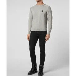 Heren Philipp Plein Truien & Vesten^Cotton Pullover Round Neck LS