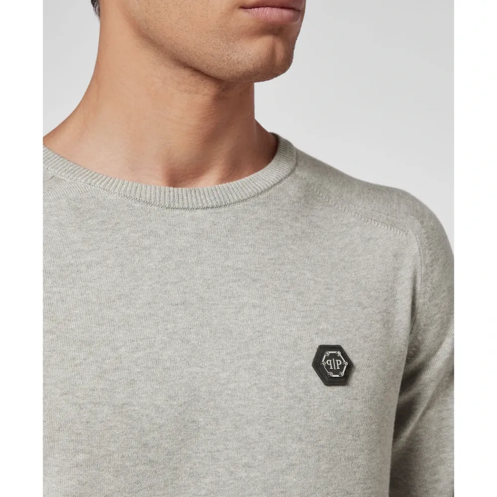 Heren Philipp Plein Truien & Vesten^Cotton Pullover Round Neck LS