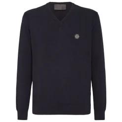 Heren Philipp Plein Truien & Vesten^Cotton Pullover V-Neck LS